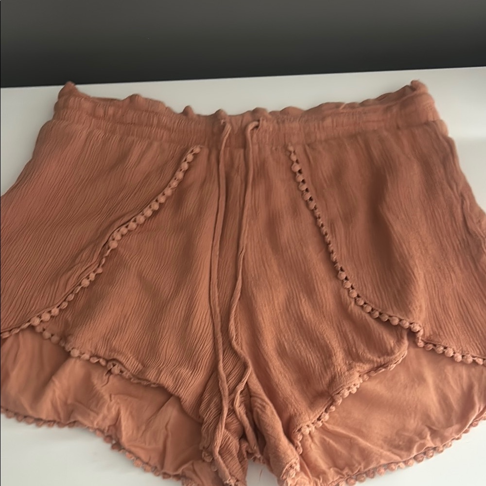 Aeropostale Tan High Waist Shorts with Relaxed Fit